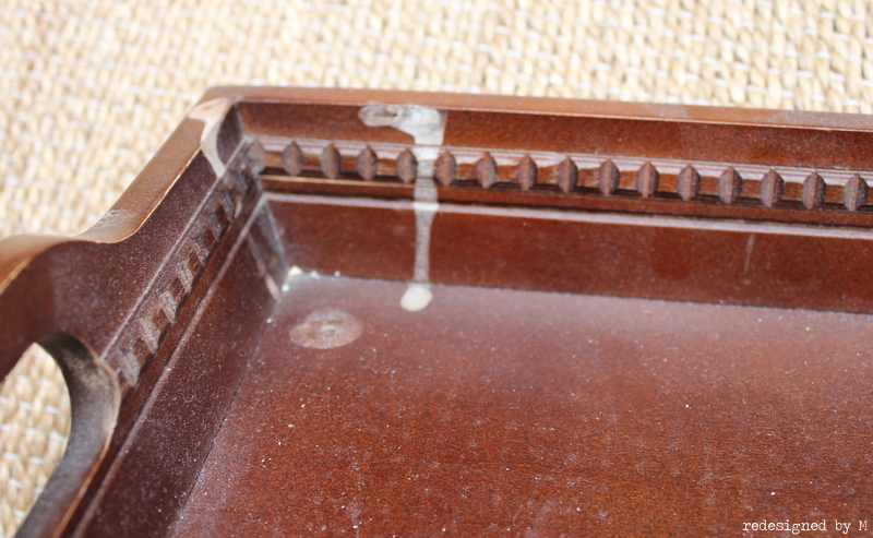 Redesigned Thrift Store Tray with Placemat and Paint | Redesigned By M